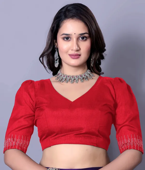 Red_Georgette_Premium_Embroidered_Saree_With_Matching_Blouse_For_Women