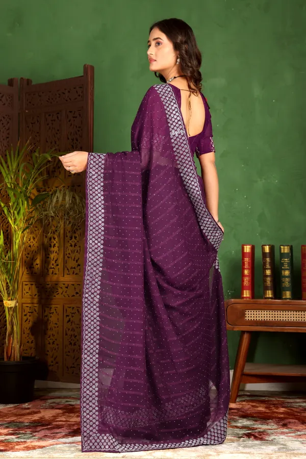 Purple_Georgette_Premium_Embroidered_Saree_With_Matching_Blouse_For_Women