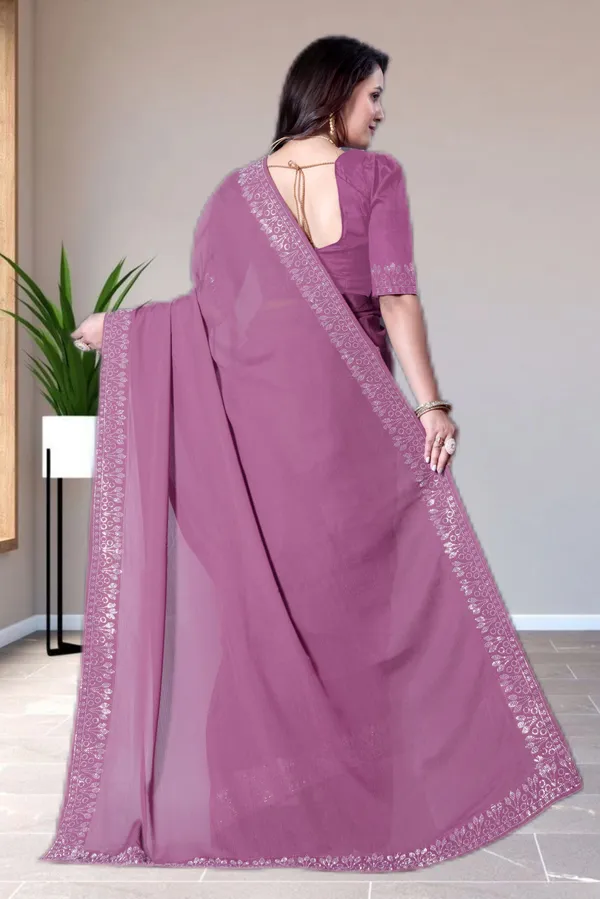 Purple_Georgette_Premium_Embroidered_Saree_With_Matching_Blouse_For_Women