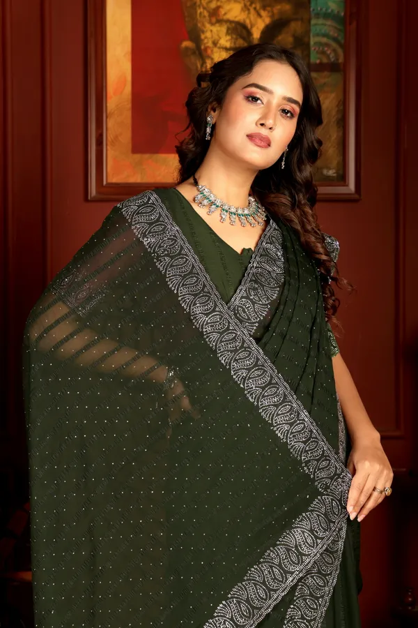 Green_Georgette_Premium_Embroidered_Saree_With_Matching_Blouse_For_Women