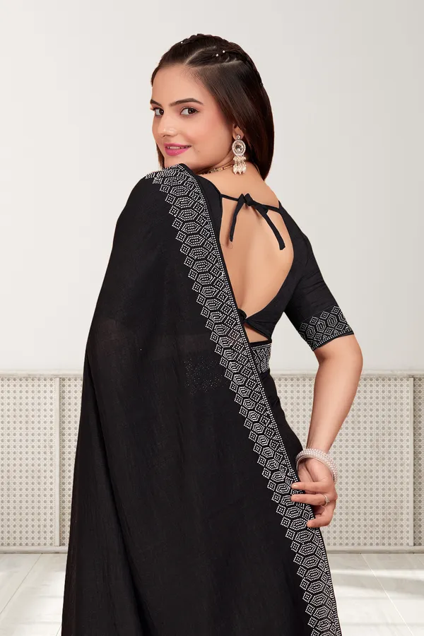 Black_Georgette_Premium_Embroidered_Saree_With_Matching_Blouse_For_Women