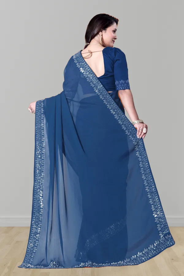 Blue_Georgette_Premium_Embroidered_Saree_With_Matching_Blouse_For_Women