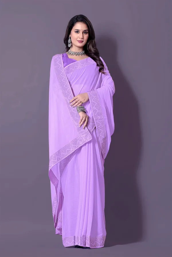 Purple_Georgette_Premium_Embroidered_Saree_With_Matching_Blouse_For_Women