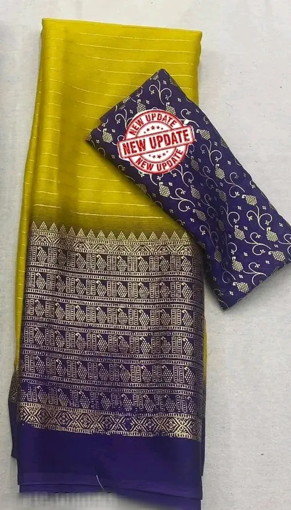 Yellow_&_Blue_Georgette_Premium_Embroidered_Saree_With_Matching_Blouse_For_Women