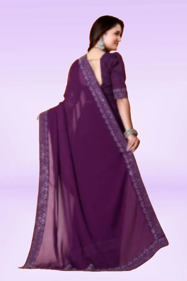 Purple_Georgette_Premium_Embroidered_Saree_With_Matching_Blouse_For_Women