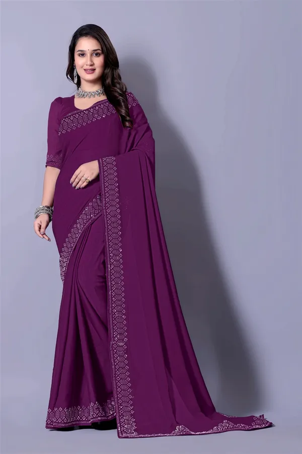 Purple_Georgette_Premium_Embroidered_Saree_With_Matching_Blouse_For_Women