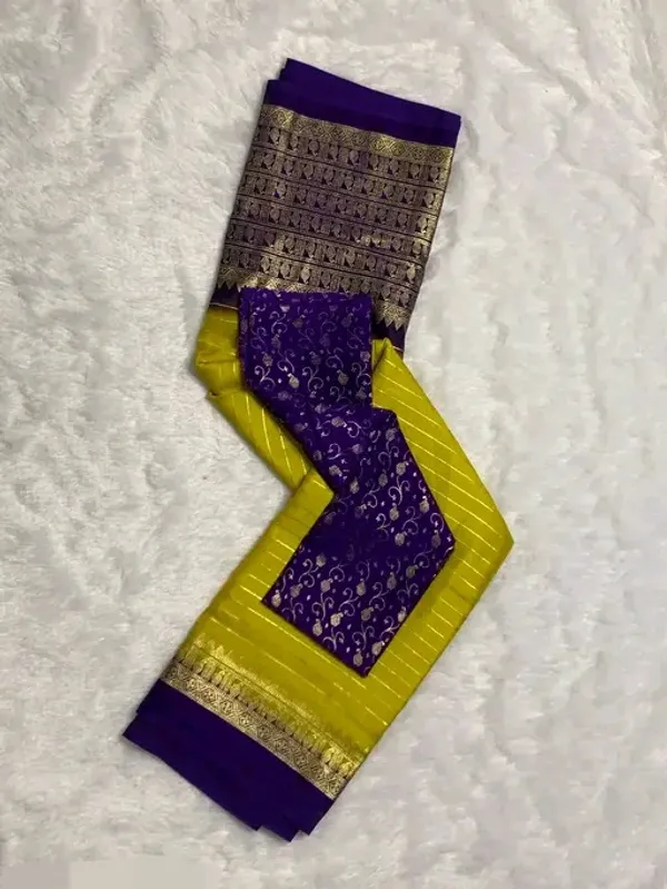 Purple_&_Yellow_Georgette_Premium_Embroidered_Saree_With_Matching_Blouse_For_Women