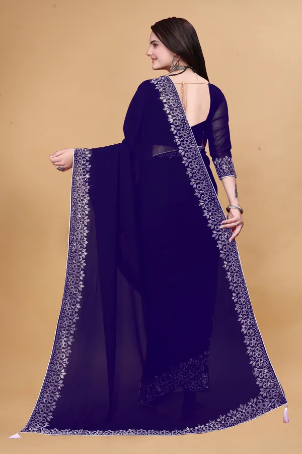 Purple_Georgette_Premium_Embroidered_Saree_With_Matching_Blouse_For_Women