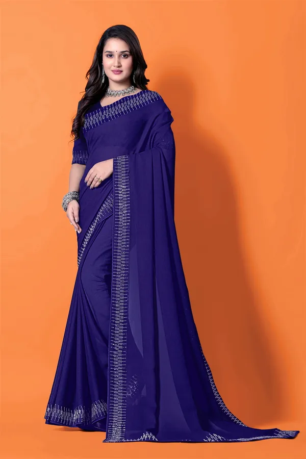 Blue_Georgette_Premium_Embroidered_Saree_With_Matching_Blouse_For_Women