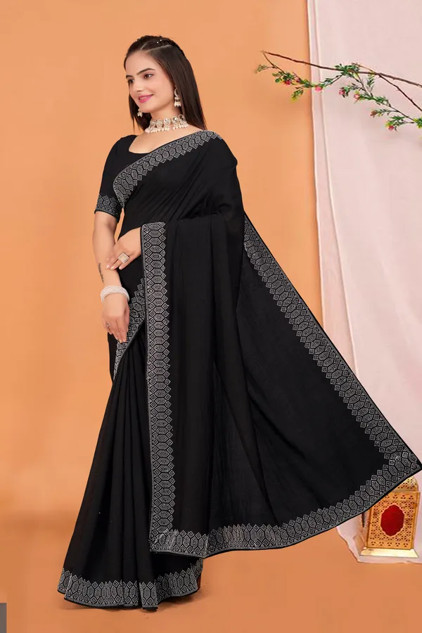 Black_Georgette_Premium_Embroidered_Saree_With_Matching_Blouse_For_Women