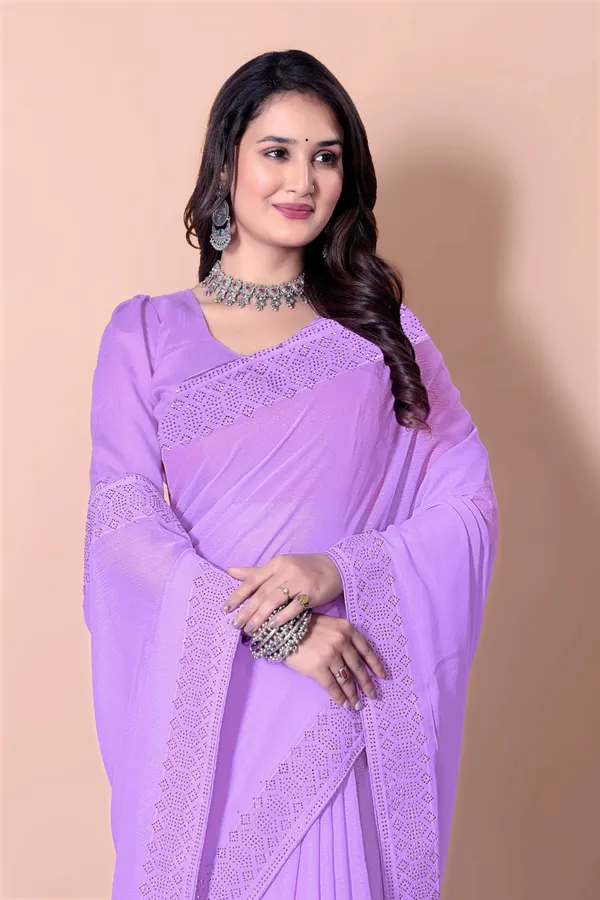 Purple_Georgette_Premium_Embroidered_Saree_With_Matching_Blouse_For_Women