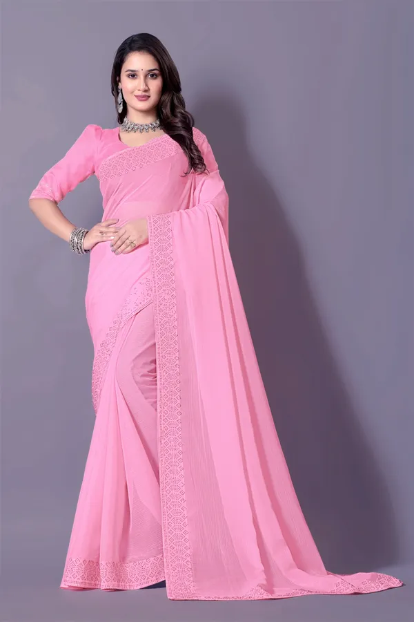 Pink_Georgette_Premium_Embroidered_Saree_With_Matching_Blouse_For_Women