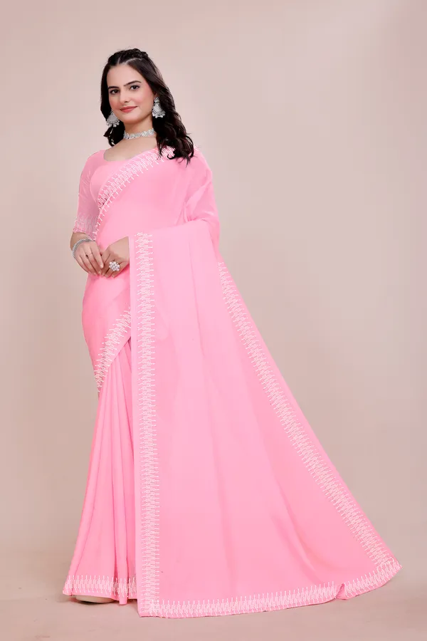 Pink_Georgette_Premium_Embroidered_Saree_With_Matching_Blouse_For_Women