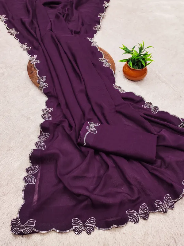 Purple_Georgette_Premium_Embroidered_Saree_With_Matching_Blouse_For_Women