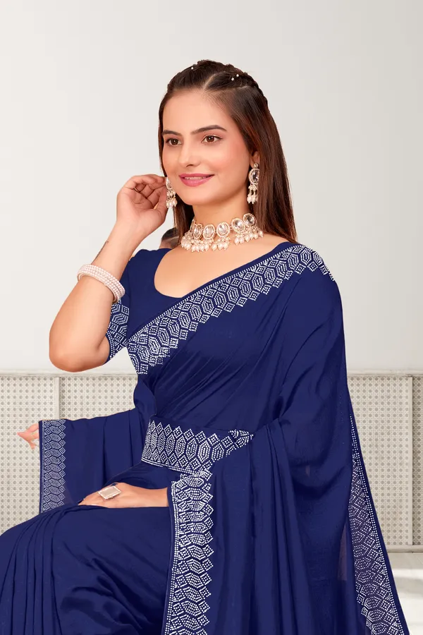 Navy_Blue_Georgette_Premium_Embroidered_Saree_With_Matching_Blouse_For_Women
