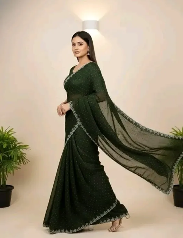 Green_Georgette_Premium_Embroidered_Saree_With_Matching_Blouse_For_Women