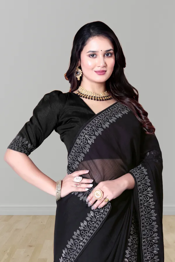 Black_Georgette_Premium_Embroidered_Saree_With_Matching_Blouse_For_Women