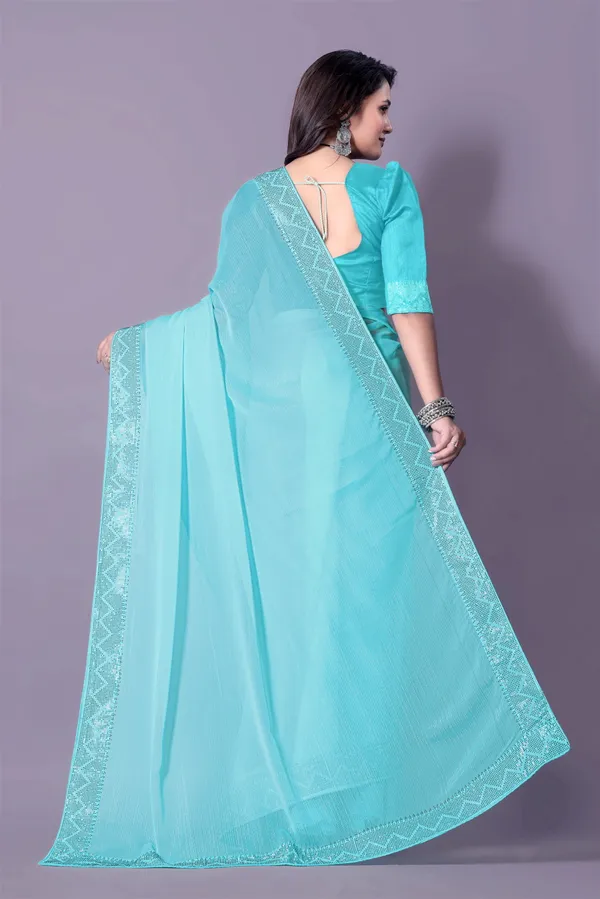 Turquoise_Blue_Georgette_Premium_Embroidered_Saree_With_Matching_Blouse_For_Women