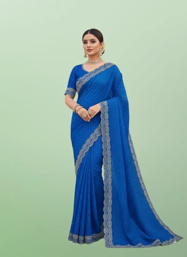 Royal_Blue_Georgette_Premium_Embroidered_Saree_With_Matching_Blouse_For_Women
