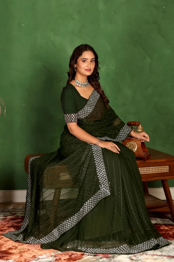 Green_Georgette_Premium_Embroidered_Saree_With_Matching_Blouse_For_Women