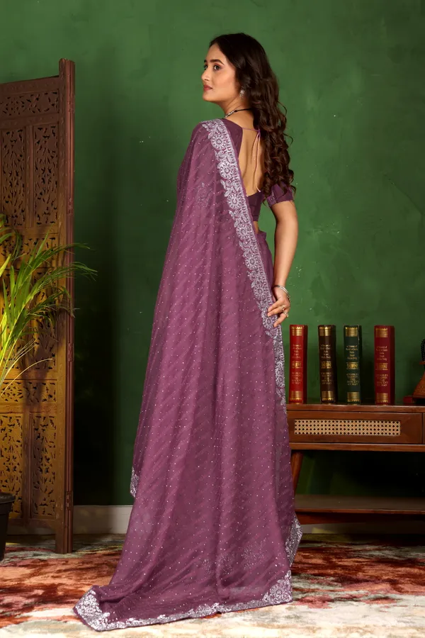 Purple_Georgette_Premium_Embroidered_Saree_With_Matching_Blouse_For_Women
