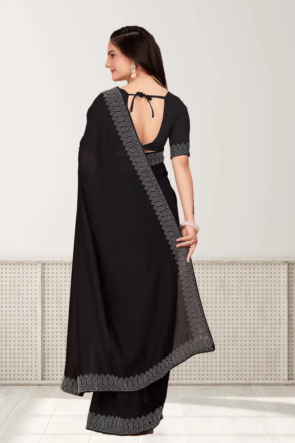 Black_Georgette_Premium_Embroidered_Saree_With_Matching_Blouse_For_Women