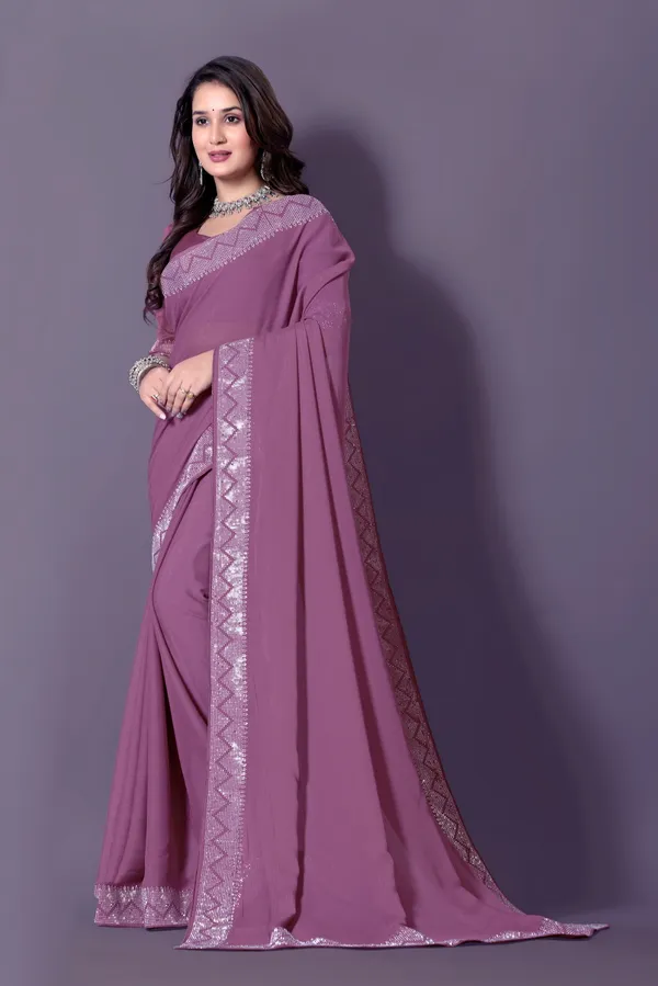 Purple_Georgette_Premium_Embroidered_Saree_With_Matching_Blouse_For_Women