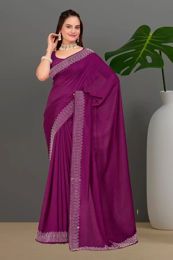 Purple_Georgette_Premium_Embroidered_Saree_With_Matching_Blouse_For_Women