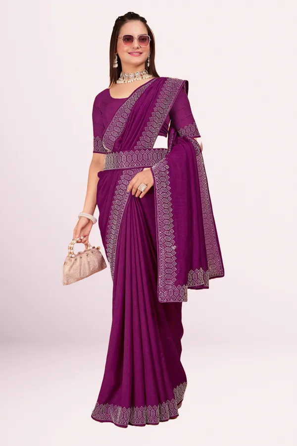 Purple_Georgette_Premium_Embroidered_Saree_With_Matching_Blouse_For_Women