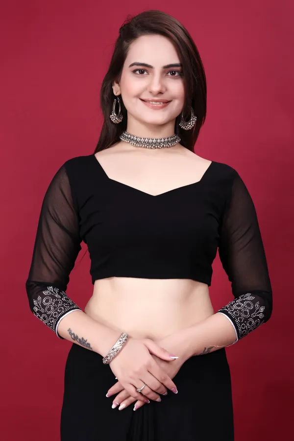 Black_Georgette_Premium_Embroidered_Saree_With_Matching_Blouse_For_Women