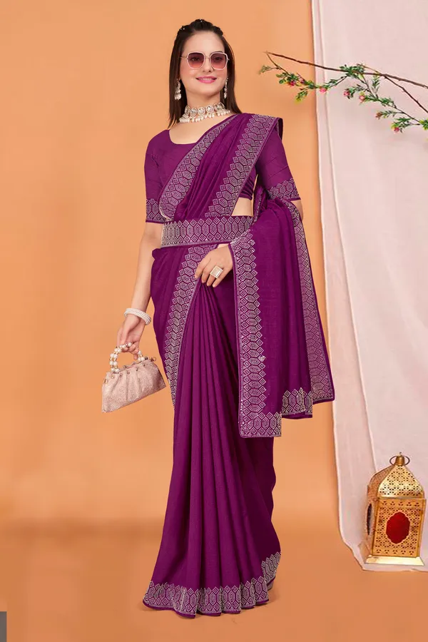 Purple_Georgette_Premium_Embroidered_Saree_With_Matching_Blouse_For_Women