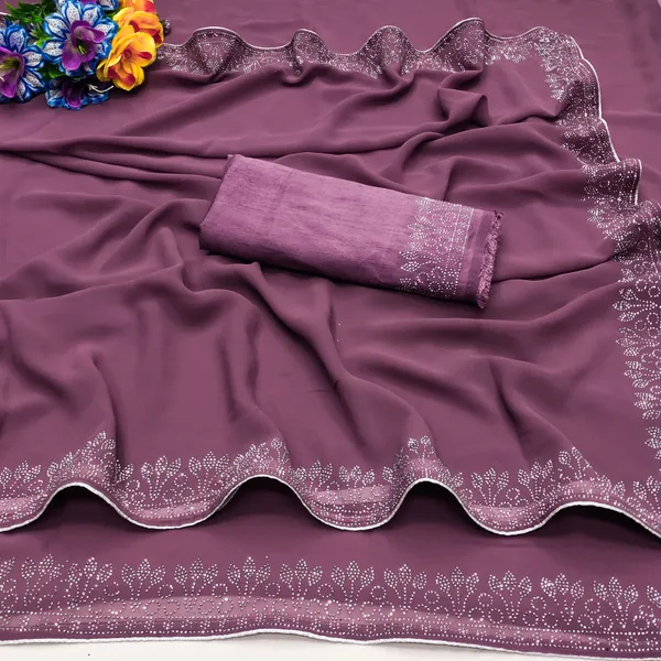 Purple_Georgette_Premium_Embroidered_Saree_With_Matching_Blouse_For_Women