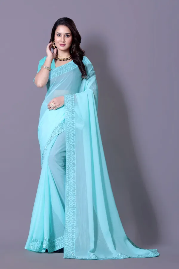 Sky_Blue_Georgette_Premium_Embroidered_Saree_With_Matching_Blouse_For_Women