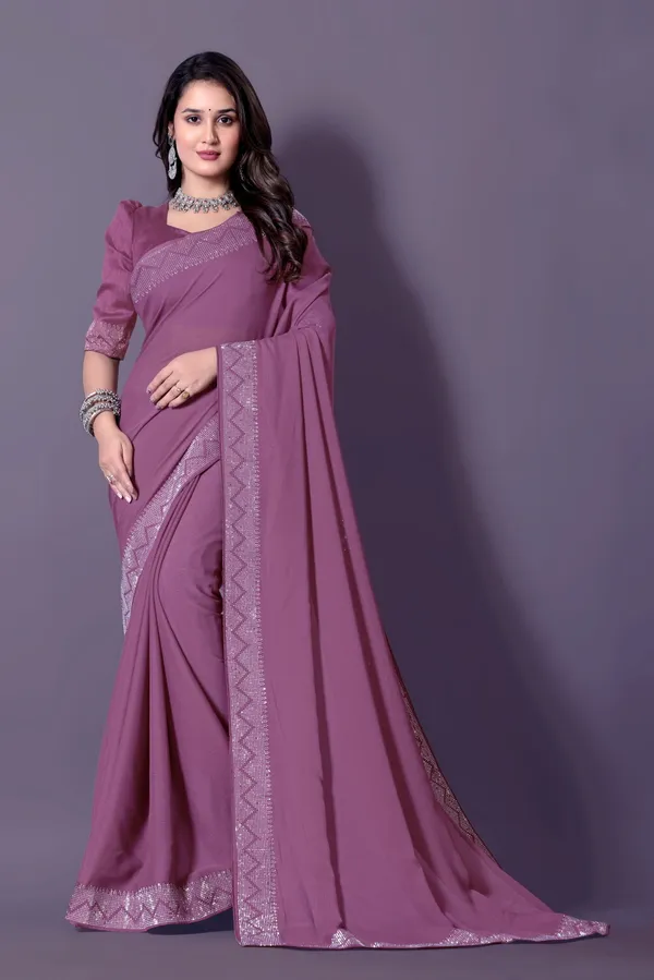 Purple_Georgette_Premium_Embroidered_Saree_With_Matching_Blouse_For_Women