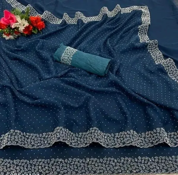 Blue_Georgette_Premium_Embroidered_Saree_With_Matching_Blouse_For_Women