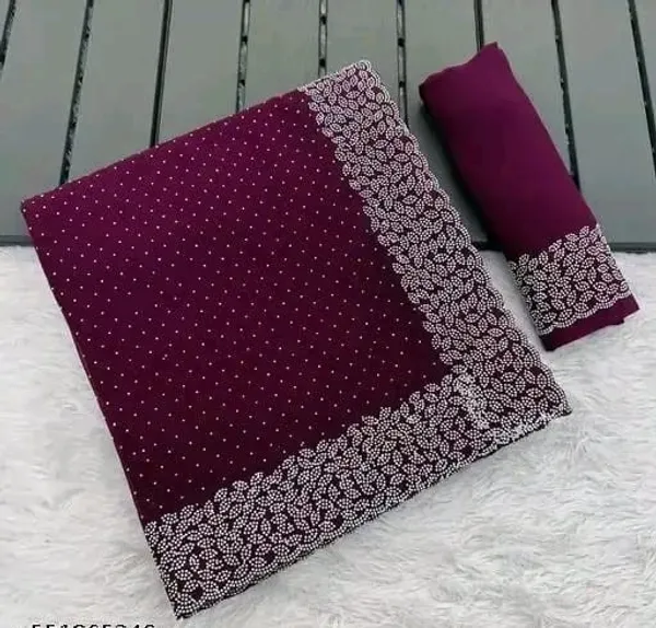 Maroon_Georgette_Premium_Embroidered_Saree_With_Matching_Blouse_For_Women
