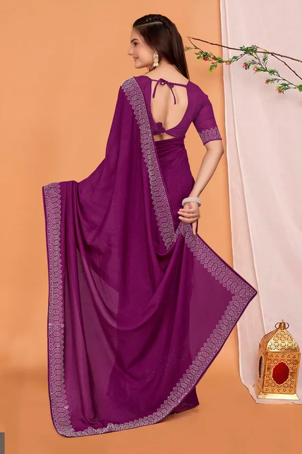 Purple_Georgette_Premium_Embroidered_Saree_With_Matching_Blouse_For_Women