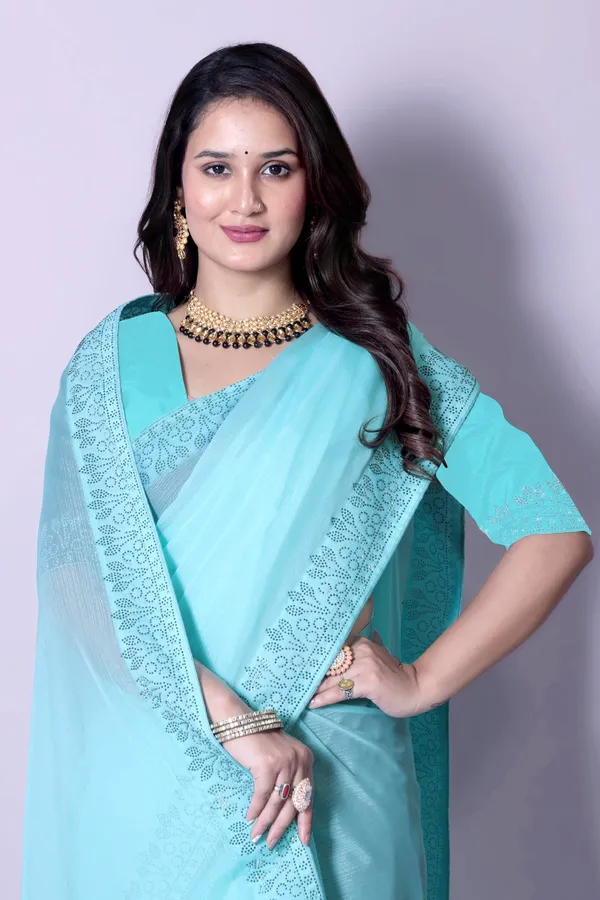 Sky_Blue_Georgette_Premium_Embroidered_Saree_With_Matching_Blouse_For_Women
