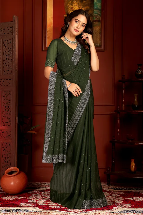 Green_Georgette_Premium_Embroidered_Saree_With_Matching_Blouse_For_Women