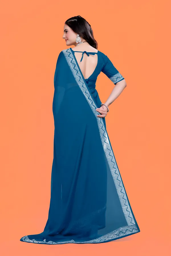Blue_Georgette_Premium_Embroidered_Saree_With_Matching_Blouse_For_Women