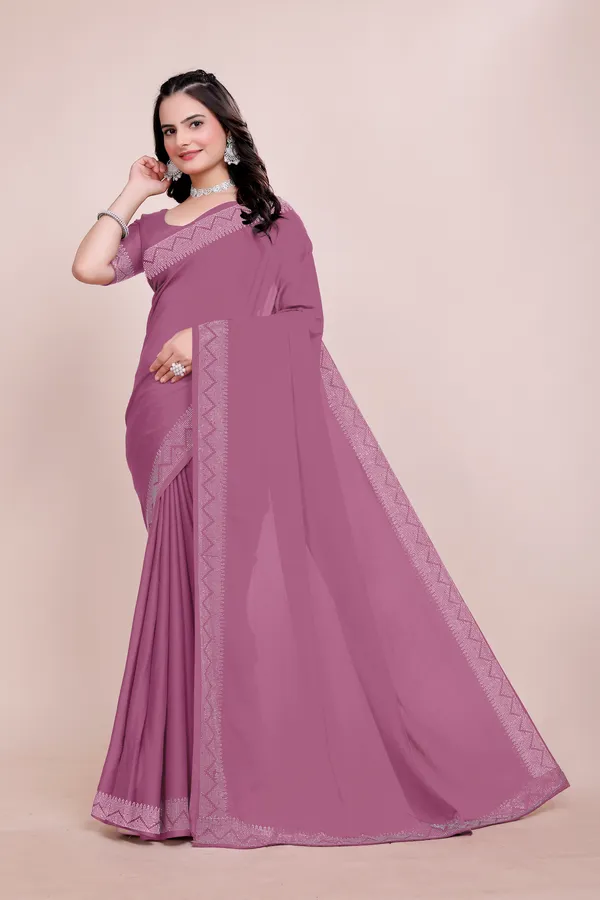 Purple_Georgette_Premium_Embroidered_Saree_With_Matching_Blouse_For_Women