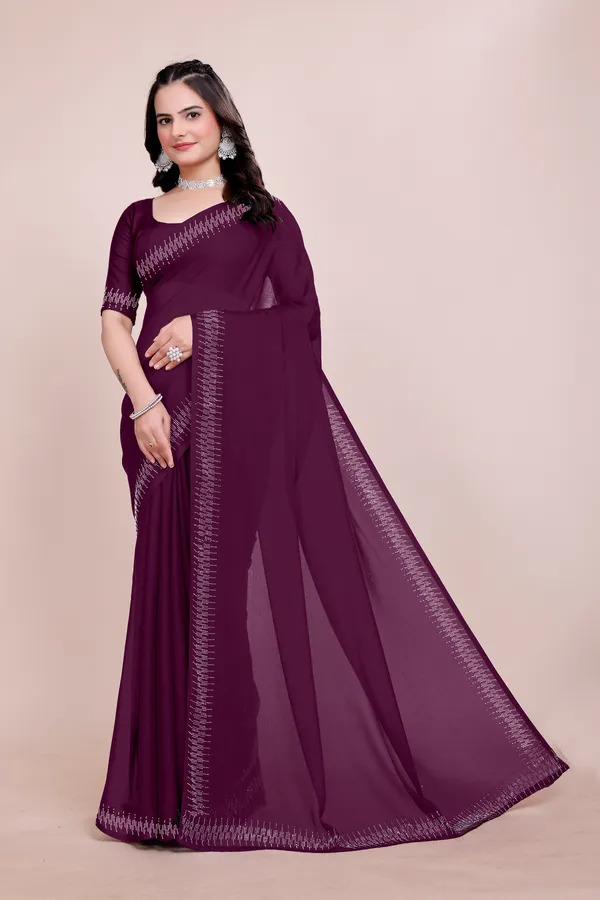 Purple_Georgette_Premium_Embroidered_Saree_With_Matching_Blouse_For_Women
