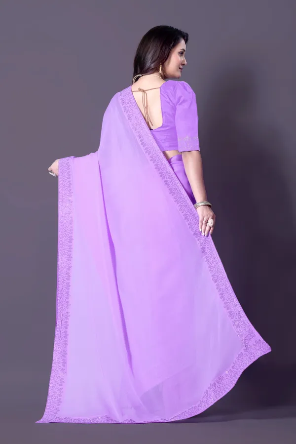 Purple_Georgette_Premium_Embroidered_Saree_With_Matching_Blouse_For_Women