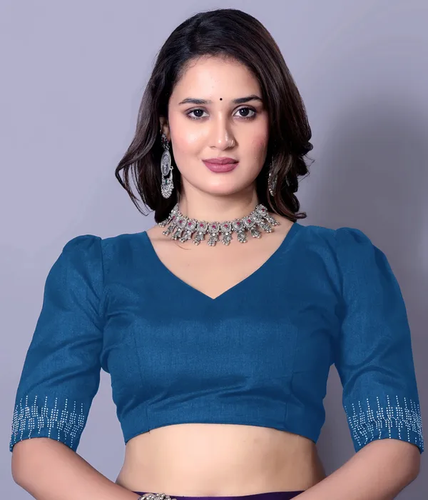 Blue_Georgette_Premium_Embroidered_Saree_With_Matching_Blouse_For_Women
