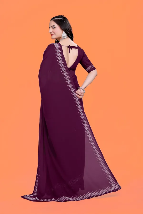 Purple_Georgette_Premium_Embroidered_Saree_With_Matching_Blouse_For_Women