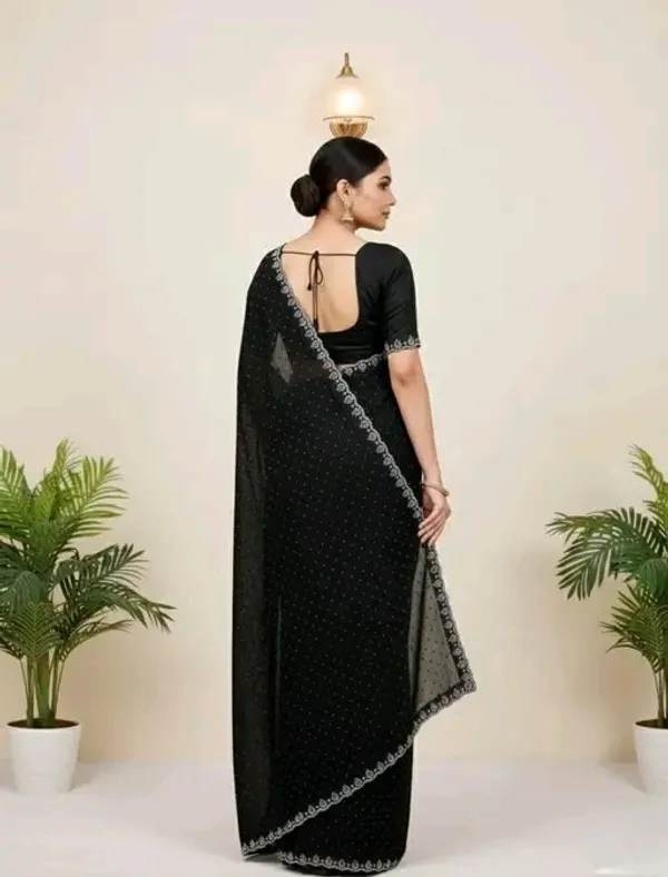 Black_Georgette_Premium_Embroidered_Saree_With_Matching_Blouse_For_Women