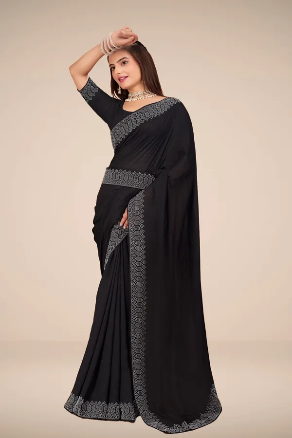 Black_Georgette_Premium_Embroidered_Saree_With_Matching_Blouse_For_Women