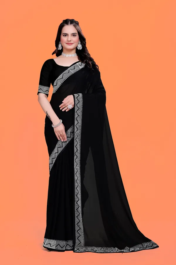 Blue_Georgette_Premium_Embroidered_Saree_With_Matching_Blouse_For_Women