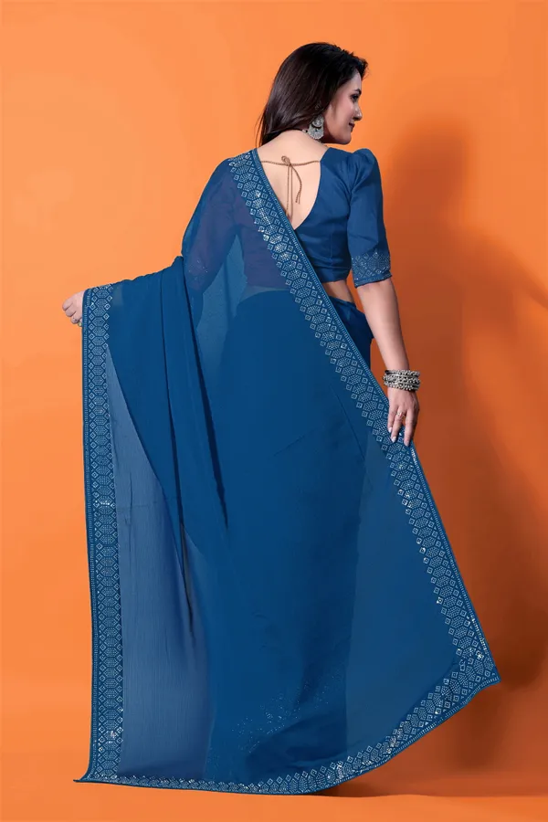 Blue_Georgette_Premium_Embroidered_Saree_With_Matching_Blouse_For_Women