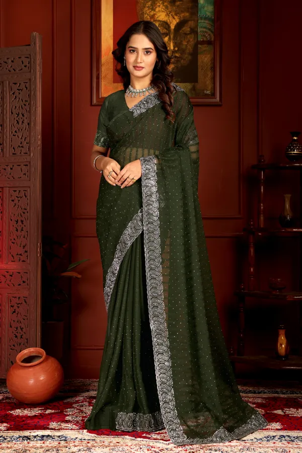 Green_Georgette_Premium_Embroidered_Saree_With_Matching_Blouse_For_Women